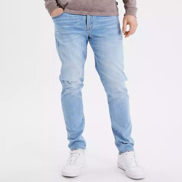 American Eagle AEO Mens Slim Jeans Next Level Flex Light Wash 26x28 Stretchy - Picture 1 of 9